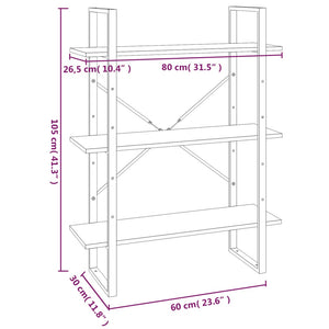 Bücherregal Grau Sonoma 80x30x105 cm