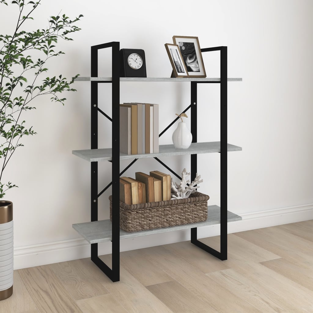 Bücherregal Grau Sonoma 80x30x105 cm