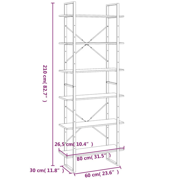 Hochschrank Grau Sonoma 80x30x210 cm