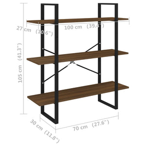 Bücherregal Braun Eichenoptik 100x105 cm