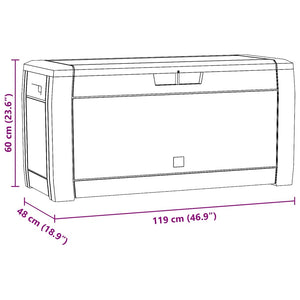 Gartentruhe Braun 119x48x60 cm Polypropylen
