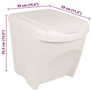 Stapelbare Mülleimer 3 Stk. Weiß 75 L Polypropylen
