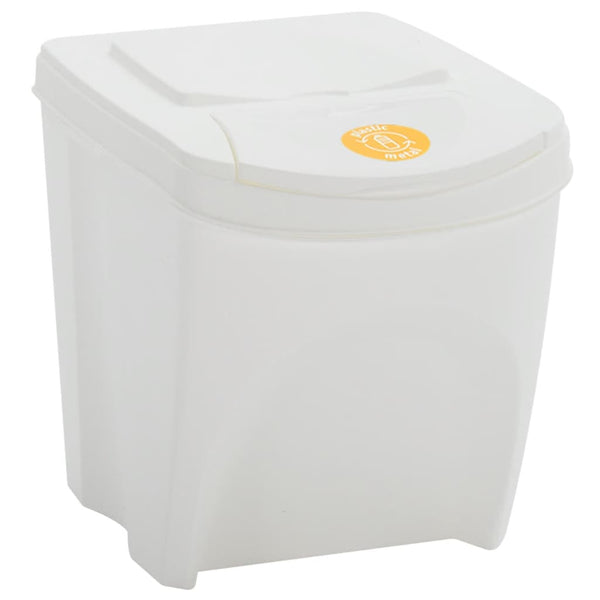 Stapelbare Mülleimer 4 Stk. Weiß 100 L Polypropylen