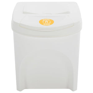 Stapelbare Mülleimer 4 Stk. Weiß 100 L Polypropylen