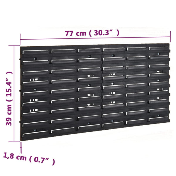 26-tlg Stapelboxen-Wandregal Rot & Schwarz 77x39cm Polypropylen