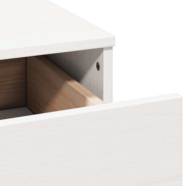 Schminktisch mit Spiegel Weiß Massivholz Kiefer