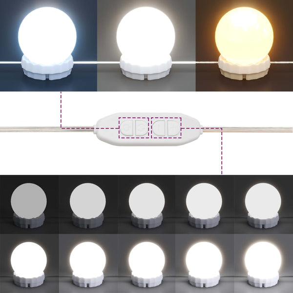 Schminktisch-Set mit LED Massivholz Kiefer