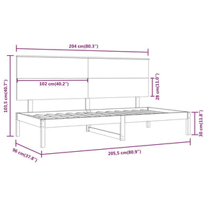 Tagesbett ohne Matratze 90x200 cm Massivholz Kiefer