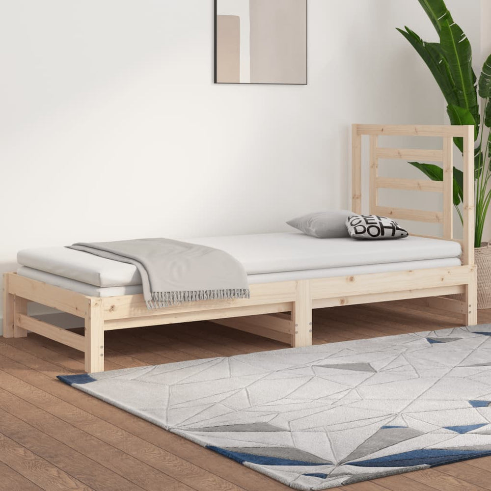 vidaXL Lit de jour extensible 2x(90x200) cm en pin massif