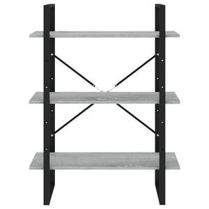 Bücherregal 5 Fächer Grau Sonoma-Eiche 80x30x175 Holzwerkstoff
