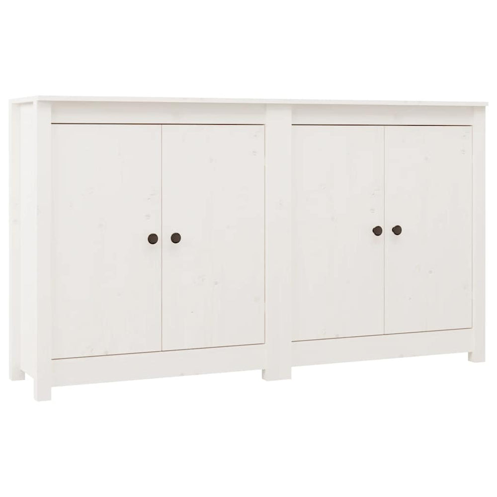 Sideboards 2 Stk. Weiß 70x35x80 cm Massivholz Kiefer