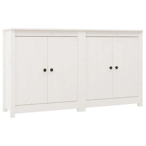 Sideboards 2 Stk. Weiß 70x35x80 cm Massivholz Kiefer