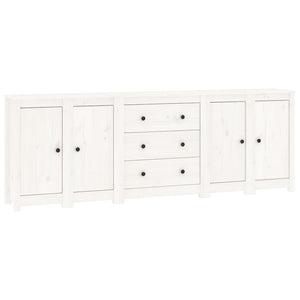 Sideboard Weiß 230x35x80 cm Massivholz Kiefer