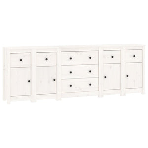Sideboard Weiß 230x35x80 cm Massivholz Kiefer