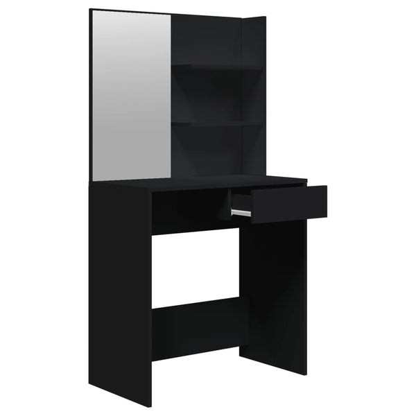 Schminktisch-Set Schwarz 74,5 x 40 x 141 cm