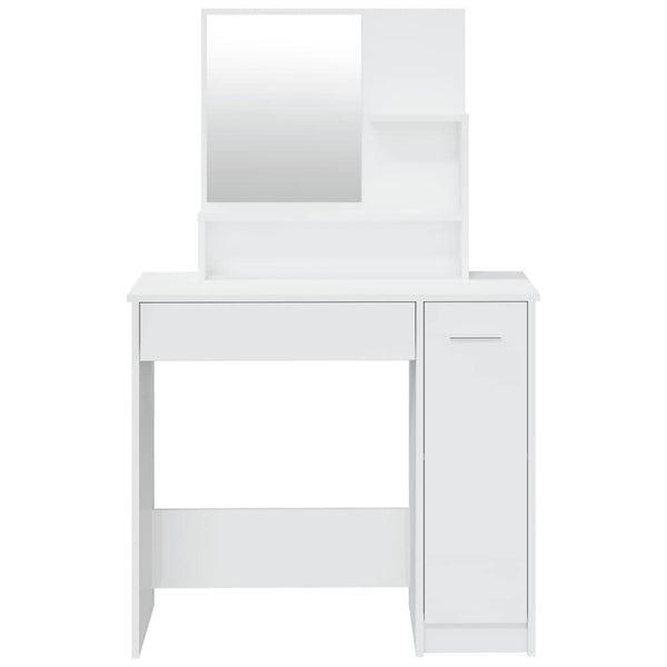 Schminktisch-Set Hochglanz-Weiß 86,5x35x136 cm