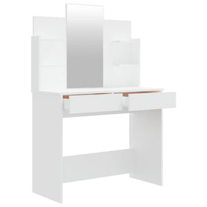 Schminktisch-Set Weiß 96x40x142 cm