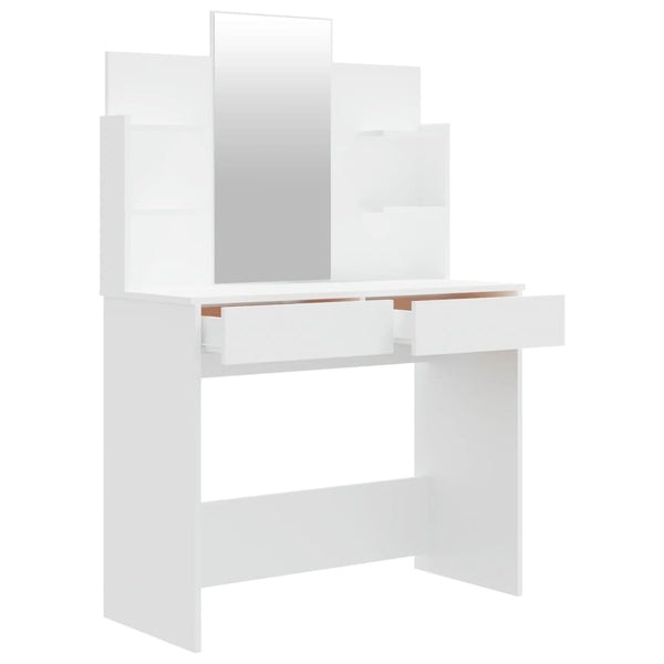 Schminktisch-Set Weiß 96x40x142 cm