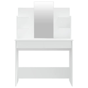 Schminktisch-Set Weiß 96x40x142 cm