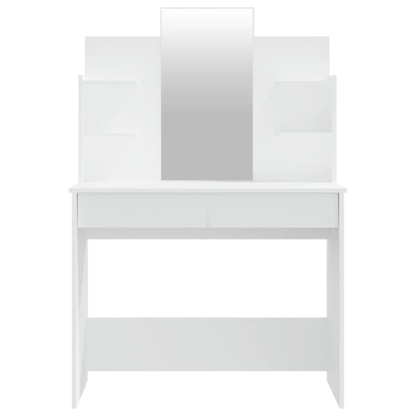 Schminktisch-Set Weiß 96x40x142 cm