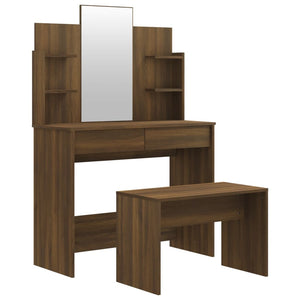 Schminktisch-Set Braun Eichen-Optik 96x40x142 cm