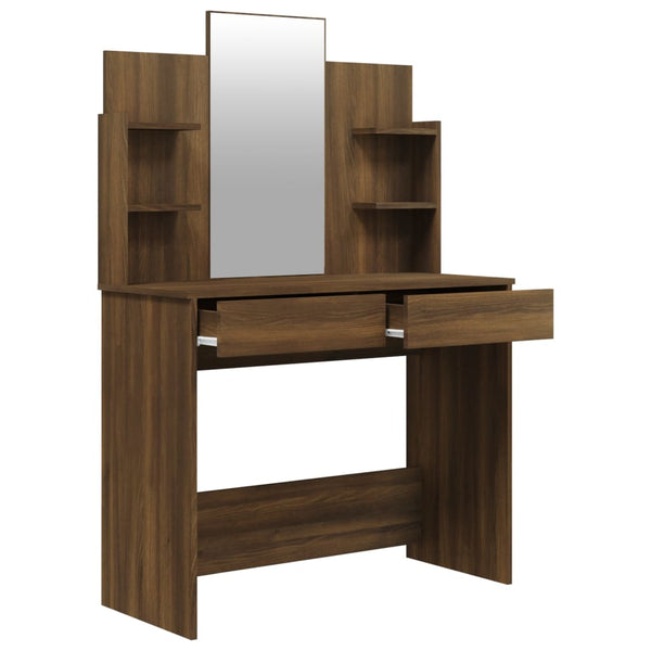 Schminktisch-Set Braun Eichen-Optik 96x40x142 cm
