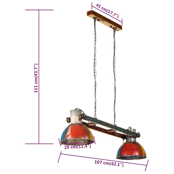 Industrie Hängelampe Mehrfarbig 111 cm