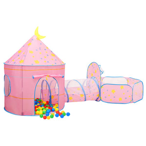 Rosa Spielzelt mit Tunnel für Kinder