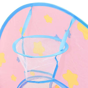 Rosa Spielzelt mit Tunnel für Kinder