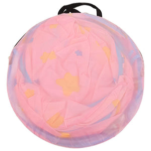 Rosa Spielzelt mit Tunnel für Kinder