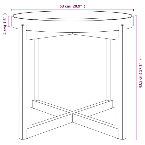 Grauer Couchtisch 53x53 cm