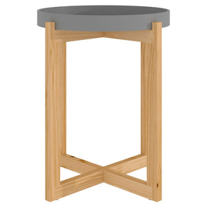 Grauer Couchtisch 41x41 cm Kiefer Massivholz