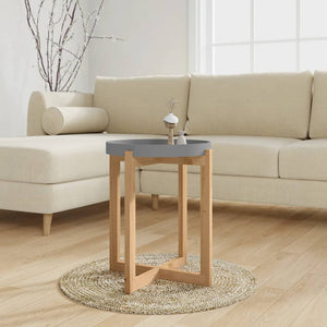 Grauer Couchtisch 41x41 cm Kiefer Massivholz