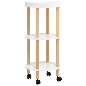 vidaXL Chariot de service à 3 étages Blanc 38x38x82 cm Bois d'ingénierie et pin