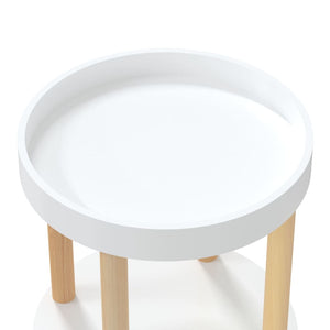 vidaXL Chariot de service à 3 étages Blanc 38x38x82 cm Bois d'ingénierie et pin