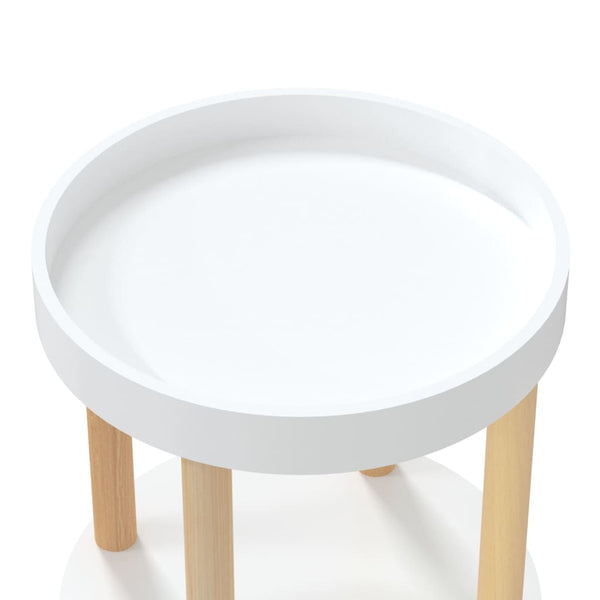 vidaXL Chariot de service à 3 étages Blanc 38x38x82 cm Bois d'ingénierie et pin