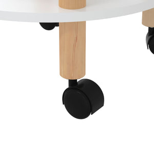 vidaXL Chariot de service à 3 étages Blanc 38x38x82 cm Bois d'ingénierie et pin