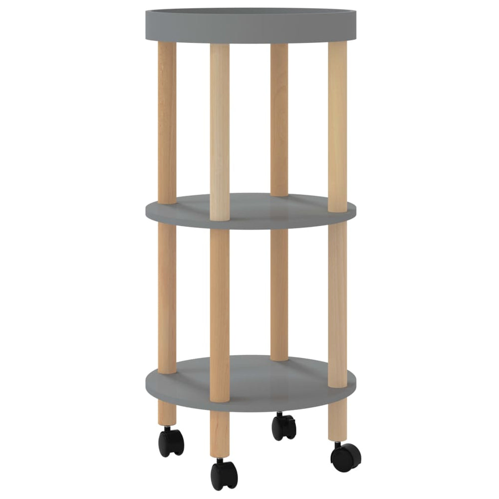 vidaXL Serving Trolley 3 Tiers Grey 38x38x82cm Engineered Wood Pinewood