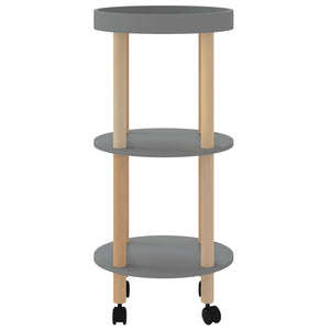 Servierwagen Grau 3 Etagen 38x38x82cm