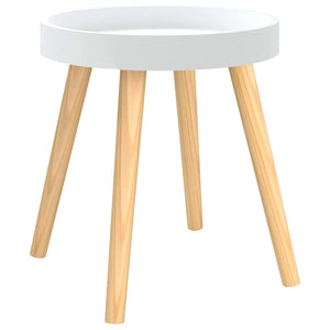 vidaXL Table d'appoint Blanc 38x38x40 cm Bois d'ingénierie Bois de pin massif
