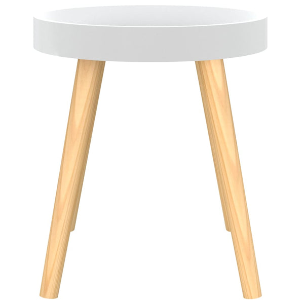vidaXL Table d'appoint Blanc 38x38x40 cm Bois d'ingénierie Bois de pin massif
