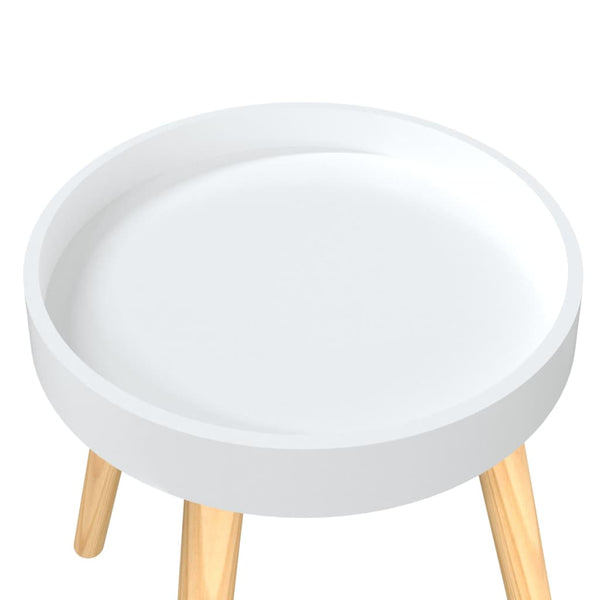 vidaXL Table d'appoint Blanc 38x38x40 cm Bois d'ingénierie Bois de pin massif