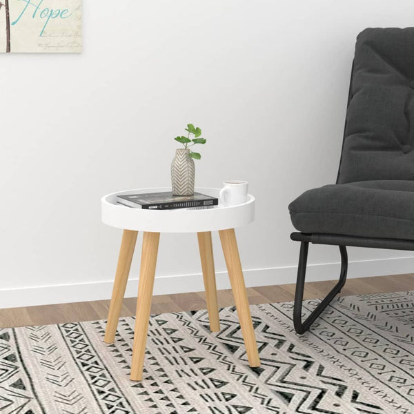 vidaXL Table d'appoint Blanc 38x38x40 cm Bois d'ingénierie Bois de pin massif