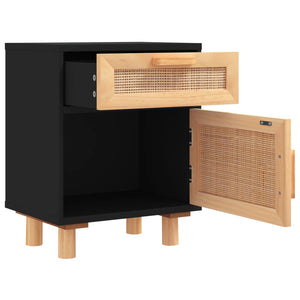 Nachttische 2er Set Schwarz Kiefer Massivholz