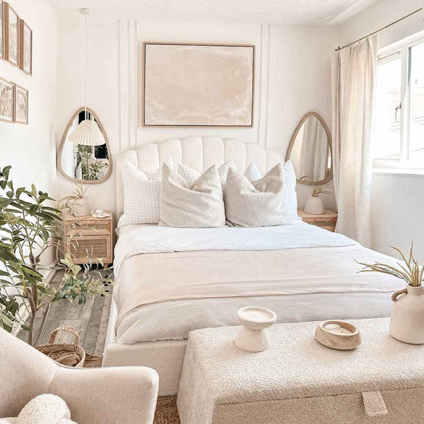 Nachttische 2er Set Kiefer Massivholz Rattan Braun