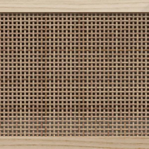 Schwarzer TV-Schrank 80 cm Kiefer Massivholz Rattan