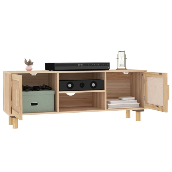 TV-Schrank Braun Kiefer Massivholz 105cm