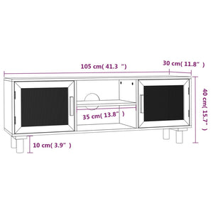 TV-Schrank Braun Kiefer Massivholz 105cm