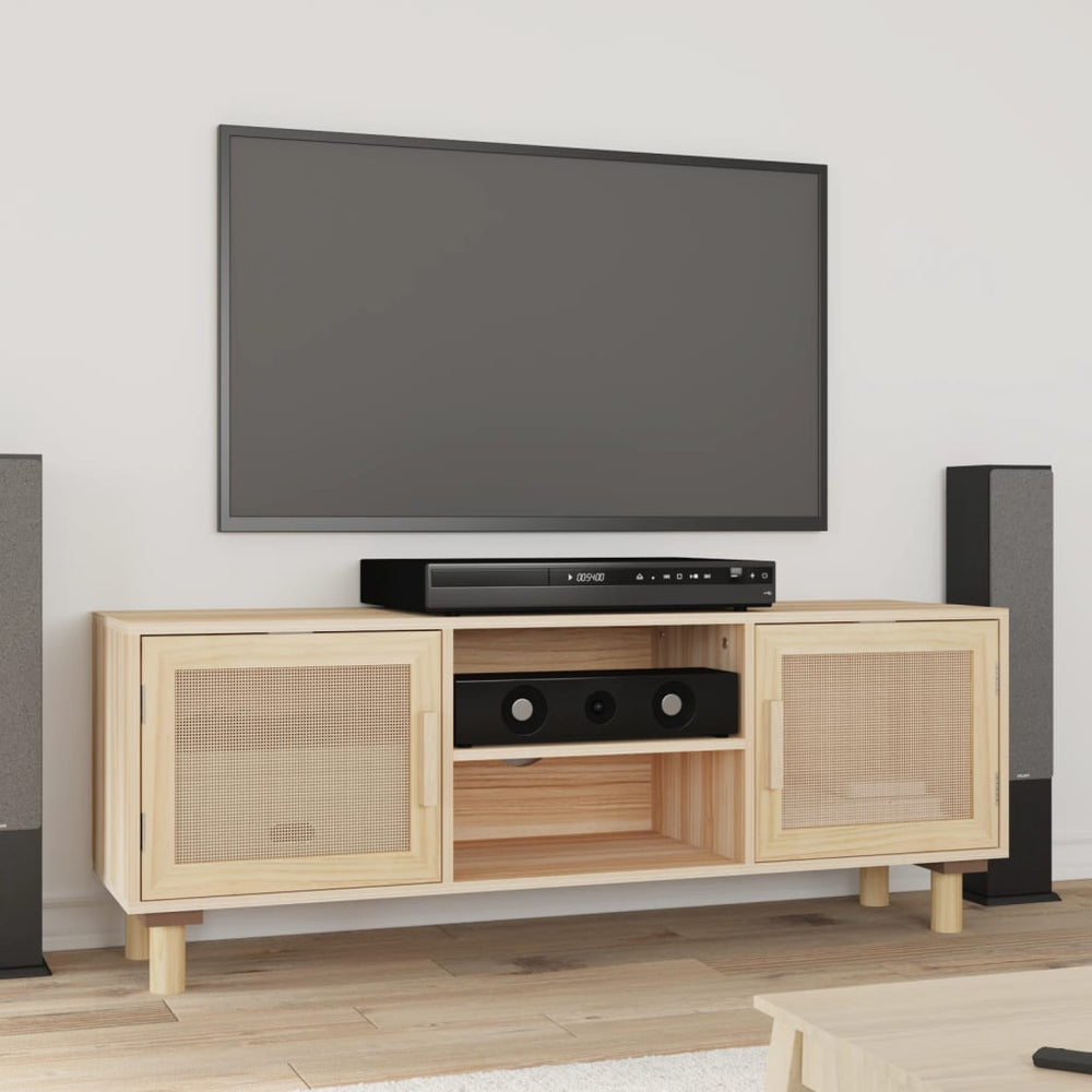 TV-Schrank Braun Kiefer Massivholz 105cm