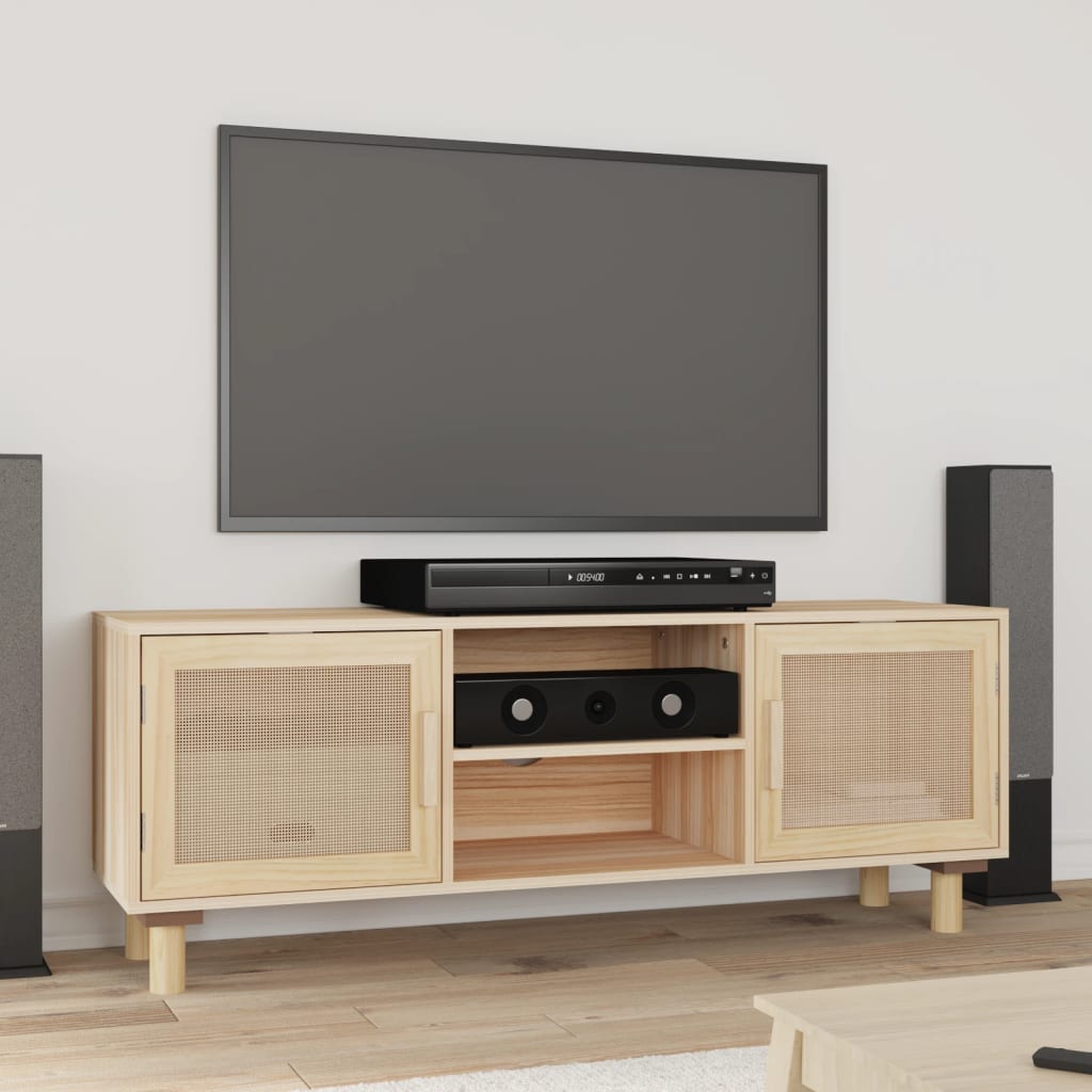 TV-Schrank Braun Kiefer Massivholz 105cm